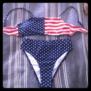 High-waisted American Flag Bikini - New never worn